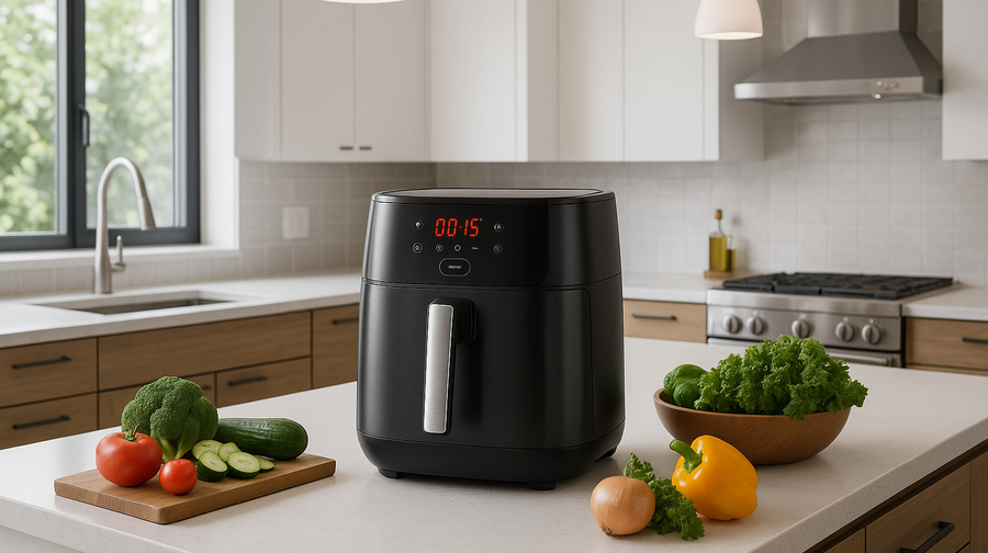 cocina moderna con una freidora de aire